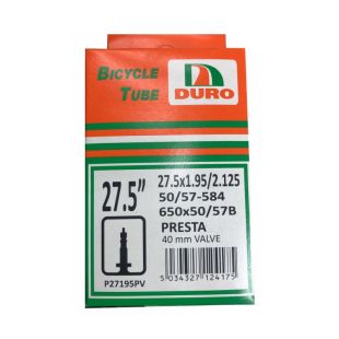Duro 27" Bicycle Tube - Thorn Resistant, Fits 27 X 1 1/8" To 1 1/4" Tires, American/Valve